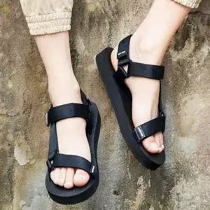 샌들 찍찍이 신발 데일리 블랙 여름 스트랩 남녀