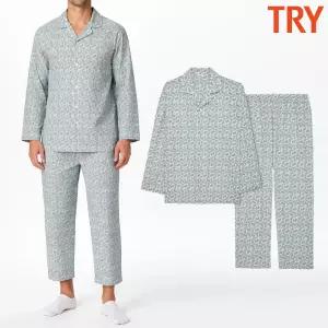 [트라이]트라이 할아버지잠옷 고급진 패턴 홈웨어 순면 60수 주자직 파자마 세트