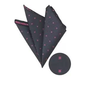 행커치프 핑크 블랙 데이지 정장행커치프 남자행커치프