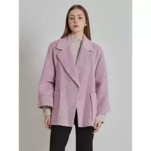 [르오트]볼륨감있는 빅카라 울90프로 원버튼 루즈핏 하프코트_P417756826