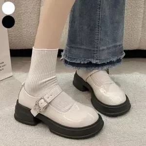 여자 통굽 로퍼 메리제인 앞코 슈즈 둥근 플랫폼