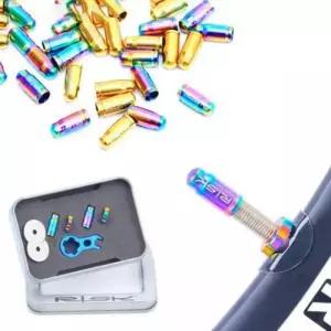 세트 밸브캡 7P 자전거 프레스타 케이스 티타늄