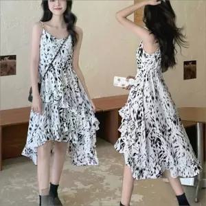 여자 언발 민소매 휴양지 원피스 페스티벌 화려한 패턴 나시