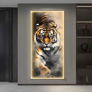 호랑이액자 led 1400 사무실 복도 동양화 조명 벽화 질감 꾸밈 면 그림