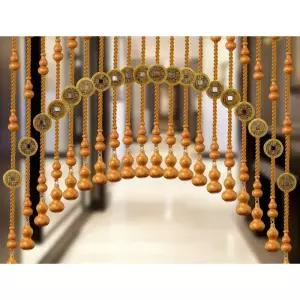 중국집발 식당 발 현관 문 출입문 아치형 구슬 가림막