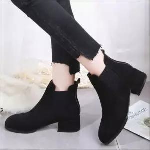 여성 앵클부츠 옆밴딩 기모안감 2색 겨울 첼시부츠 스웨이드