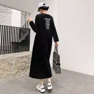 TBZ LOVE 롱원피스 화이트 블랙 휴양지 원피스 봄 가을 루즈핏원피스 A라인원피스