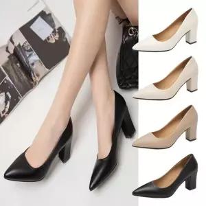 여자 기본 정장구두 7cm 펌프스힐 발편한 두꺼운굽