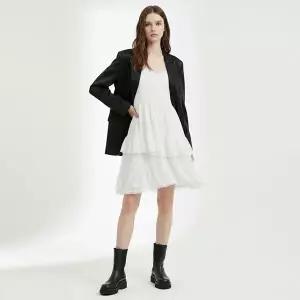 [NS홈쇼핑][샵앤] 여성 레이스 뷔스티에 캉캉 레이어드 미니 원피스 NARU-WDR-21072-화이트..