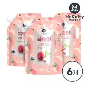 [NS홈쇼핑]맥널티 아이스 파우치 복숭아 아이스티 1L 6입[35746452]
