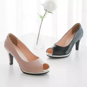 미들힐 샌들 토오픈 펌프스힐 여성신발 정장구두