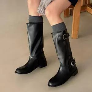 가을 워커 발목구두 여자롱부츠 부티 발목 로우힐 힐