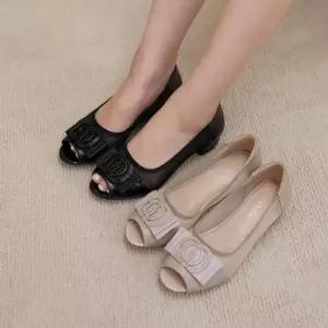 토오픈 슬링백 펌프스 웨지힐 여성화 키높이 미들힐