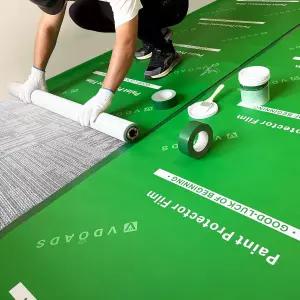 카펫 바닥 보호 필름 튼튼한 임시 페인트 플라스틱 드롭 천 보호대 롤 방수 기능이 없는 면 구조