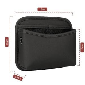 호환 블랙 PU 가죽 자동차 정리함 포켓 가방  카드  휴대폰  열쇠 등을 보관할 수 있는 접착식 수납