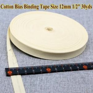 코튼 바이어스 바인딩 테이프 리본 원단 공예 바느질 재료 12mm x 30 야드