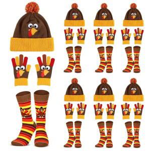 게요가 추수감사절 튀르키예 의상 세트, 여성용 튀르키예 모자 장갑 양말 포함 튀르키예 트로츠 추수감사절 선물