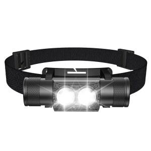 트릴리라딘 헤드램프 충전식 2600mAh 하드햇 라이트, 1000LM 이마 LED 손전등 경량, 헤비 듀티, 캠핑, 달리기, 직장, 하이킹, 낚시를 위한 IPX4 방수 기능