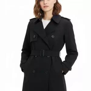 버버리 롱 디테쳐블 칼라 개버딘 트렌치 코트