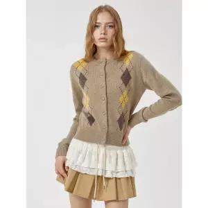 후아유 Argyle Cardigan WHCKF4945F