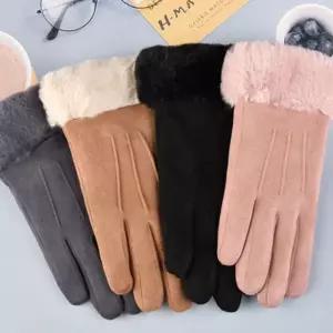 따뜻한 털 장갑 여자 겨울철 스웨이드 방한 터치 JWB19EF3