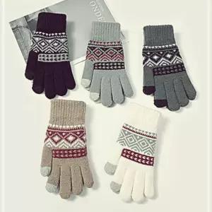 기모 남녀공용 장갑 겨울 귀여운 커플 터치 패턴 CWFFL0T2