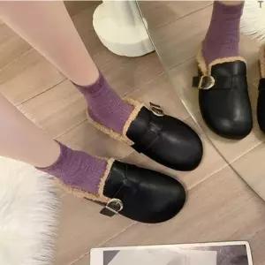 여성 패션 2컬러 털슬리퍼 실내 편안한 컴포트 따뜻한 부드러운 슬리퍼 털