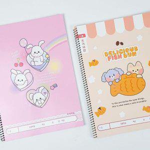 스프링 10칸 14줄 쓰기 노트 여 10개 랜덤 1P 공책