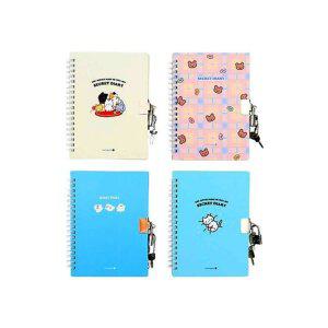 스프링노트 일기장 캐릭터 1개 열쇠 sp