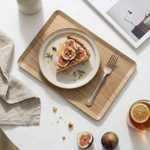 스퀘어 나무쟁반 우드온 플레이트 트레이 내추럴 M