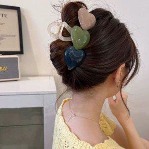 집게핀 고급 헤어 하트 반묶음머리 왕 빅사이즈 헤어핀 긴머리 올림머리