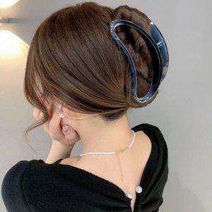 집게핀 고급 헤어 무광 스퀘어 반묶음머리 왕 빅사이즈 헤어핀 긴머리 올림머리