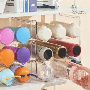 텀블러 정리함 투명 주방 냉장고 보온 병 물병 보관함 정리대 수납 구