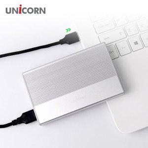 유니콘 USB3.1 SSD HDD 2.5인치 외장하드케이스 알루미늄 슬라이드조립 HDD-600VA