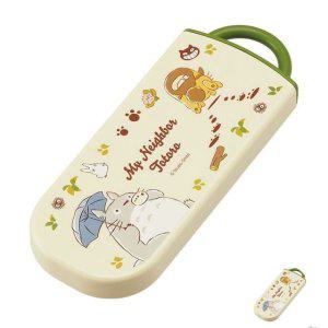 수저젓가락받침 숱가락 도시락수저세트 토토로 고양이버스 슬라이드 트리오 포크 케이스세트