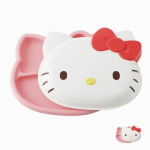 성인식판 어린이집 스텐 급식판 가정용 어른 뚜껑있는 예쁜 세척 식판 헬로키티 얼굴 뚜껑
