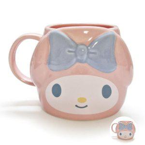 카페머그컵 커피머그 스텐 컵뚜껑 스텐 커플 머그컵 마이멜로디 도기 입체 예쁜 390ml