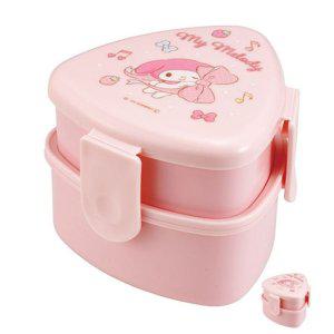 스텐도시락 직장인 유치원 소풍 찬합 반찬통 마이멜로디 삼각형 2단도시락 포크 포함 통