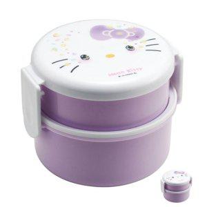 스텐도시락 직장인 유치원 소풍 찬합 반찬통 헬로키티 50주년 원형 2단 도시락통 포크 포함