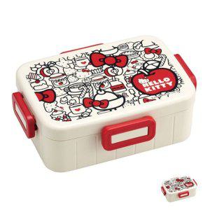 스텐도시락 직장인 유치원 소풍 찬합 반찬통 헬로키티 푸드레드 사면결착 도시락통 650ml