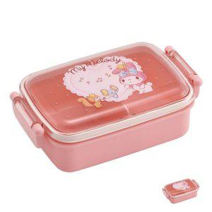 스텐도시락 직장인 유치원 찬합 반찬통 마이멜로디 뮤직 1단 돔형 사각 도시락 450ML
