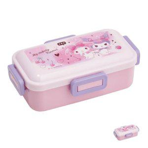 스텐도시락 유치원 반찬통 마이멜로디 쿠로미 러브러브 돔형 1단 사면 결착 도시락 530ml