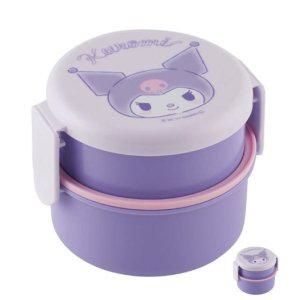 스텐도시락 실리콘 직장인 유치원 소풍 찬합 반찬통 쿠로미 큐트 원형 2단 도시락 포크포함