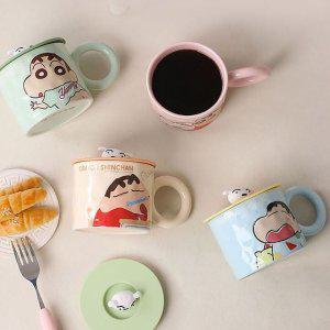 짱구 실리콘 뚜껑 머그컵 360ml 1P 머그잔 커피잔