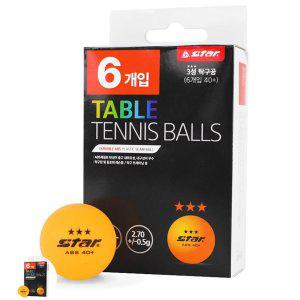 탁구공시합구 선수용 연습공 탁구장 학교체육 칼라탁구 탁구공 3성 오렌지 6개입