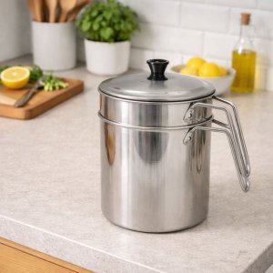 스텐물빠짐 소형음쓰통 2리터2칸 미니음식물통