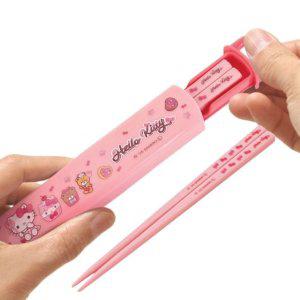 헬로키티 팬시 젓가락 케이스 세트 1P 슬라이드 16.5cm 초등 성인 도시락