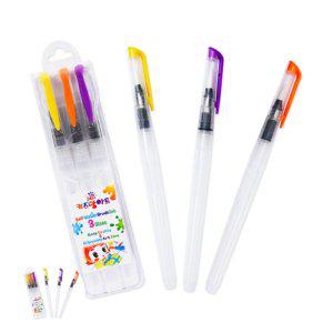 수채화세필붓 평 둥근 사선 미술용 드로잉 미술놀이 셀프 워터브러쉬 3종 세트 물감 별매