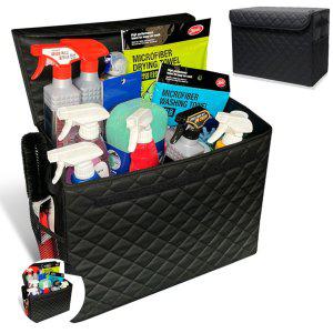 세차가방 수납함 세차툴백 폴딩박스 자동차트렁크정리함 차량용 퀼팅 트렁크 정리함