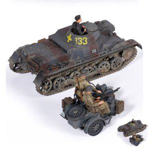 건담조립 피규어모형 캐릭터 액션 조립 프라모델 독일 1호 전차 B형 모터사이클 프라모델